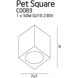 Pet Square plafon czarny