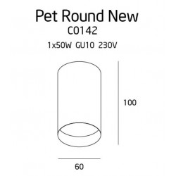 Pet Round New C0142 lampa sufitowa czarna