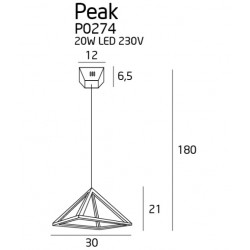 Peak S Copper P0274 lampa wisząca