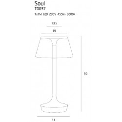 Soul lampa stołowa biała + chrom