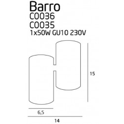 Barro C0036 kinkiet biały