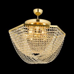Złota  kryształowa lampa sufitowa  żyrandol  avonni hotel sala bankietowa restauracja salon   ar-1562-s50  lampa