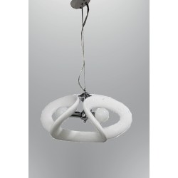 Biała lampa wisząca ozcan 5329 biały żyrandol + żarówki globe