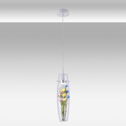 Outlet 55 Lampa wisząca led ozcan 4018-1a szklana kwiatki