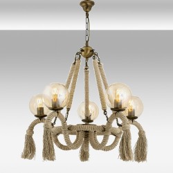 Żyrandol lampa wisząca vintage  avonni  av-1582-5e pokój salon  sypialnia jadalnia