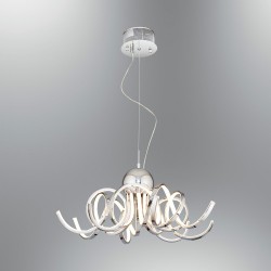 Nowoczesna srebrna lampa wisząca led 47w  ozcan salon sypialnia jadalnia 5641-1a lampa lampa