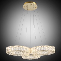 Elegancka  kryształowa lampa wisząca lucea demeka 51923-02-pb3-gd led  salon sypialnia jadalnia hotel restauracja