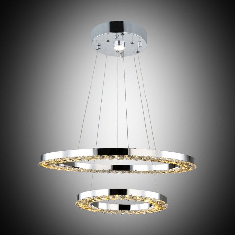 Nowoczesna kryształowa lampa wisząca lucea leopardi 51853-02-pm2-cr  led  salon sypialnia jadalnia