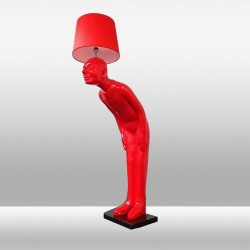 Duża lampa stojąca podłogowa 190cm ozcan 7046-2 czerwona figura