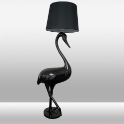 Czarny żuraw lampa podłogowa 152 cm ozcan 1012 duża lampa stojąca ptak