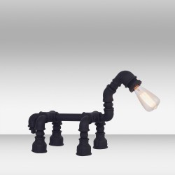 Pies czarna nocna lampka stolikowa ozcan 6556 lampa na stolik 25cm
