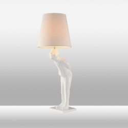 Lampa stojąca 81cm nocna ozcan 7046-1 biała figura