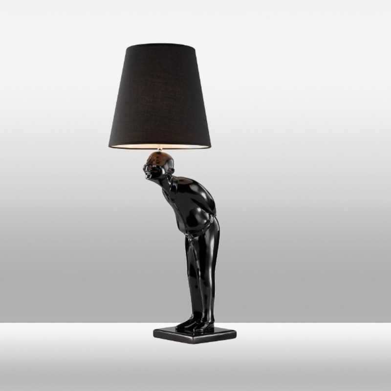 Duża lampa stojąca 81cm ozcan 7046-1 czarna figura