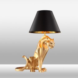 Lampa stojąca nocna ozcan 7041 złota pantera kot lampart