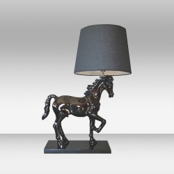 Czarna lampa stojąca 81cm ozcan 1002t koń design