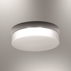 Biała lampa szklana ozcan 1403-1 biały plafon srebro chrom