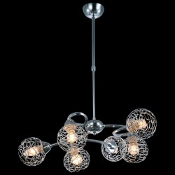 Nowoczesna srebrna lampa sufitowa żyrandol lucea 51234-04-p06-cr terika salon sypialnia jadalnia