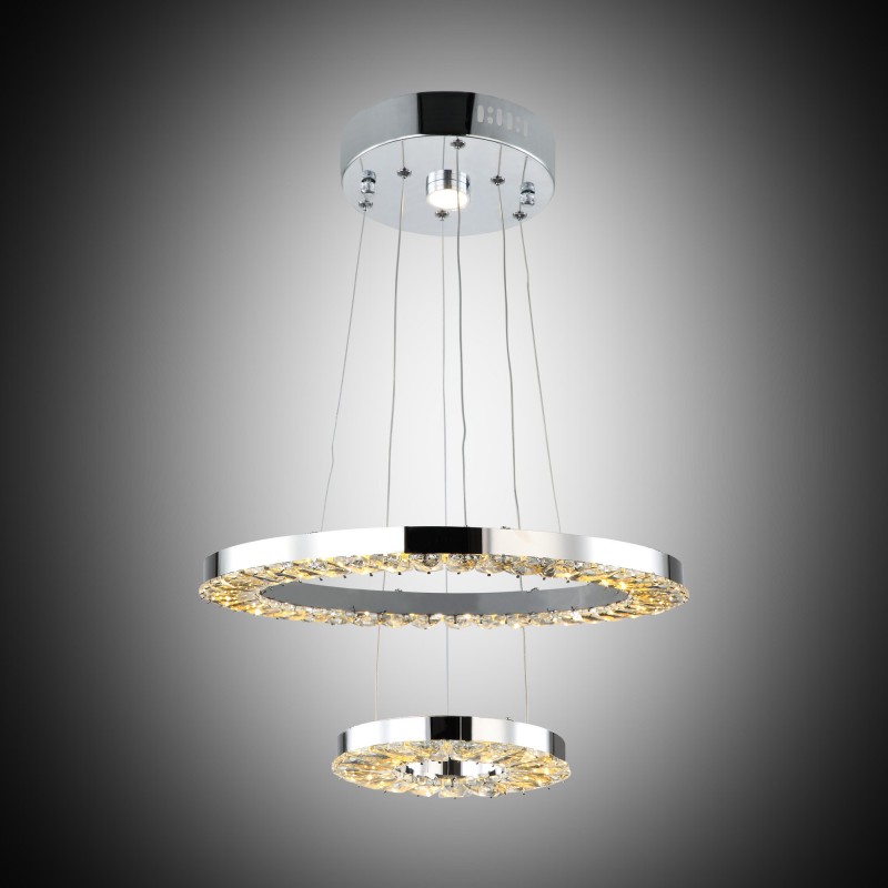 Nowoczesna kryształowa lampa wisząca lucea leopardi 51853-01-ps2-cr  led  salon sypialnia jadalnia