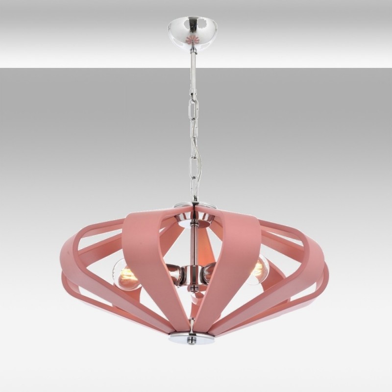 Nowoczesna lampa wisząca różowa avonni salon sypialnia jadalnia av-1674-3pm  lampa