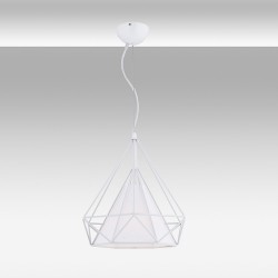 Biała lampa wisząca 38cm ozcan 6307-1 biały żyrandol 1x40w