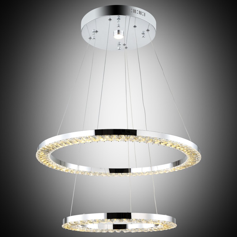 Nowoczesna kryształowa lampa wisząca lucea leopardi 51853-03-pb2-cr  led  salon sypialnia jadalnia