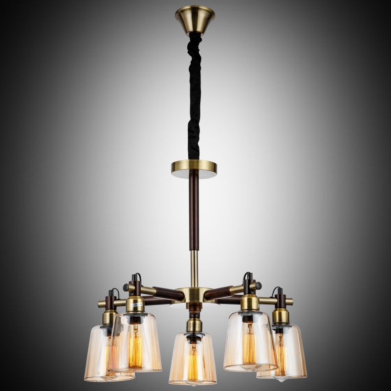 Nowoczesna patynowa industrialna lampa żyrandol loft  lucea molinta 51764-02-p05-ab  salon sypialnia jadalnia