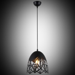 Nowoczesna perforowana czarna lampa wisząca lucea rappe 8124-24-p01-bk  salon sypialnia jadalnia kuchnia