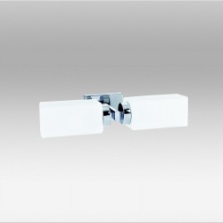 Podwójny kinkiet łazienkowy 2450-2a lampa ścienna łazienkowa kwadratowy klosz